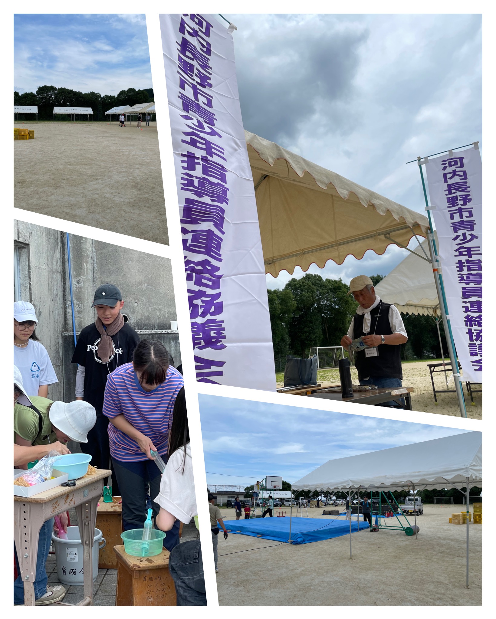 美加の台夏祭りの設営風景